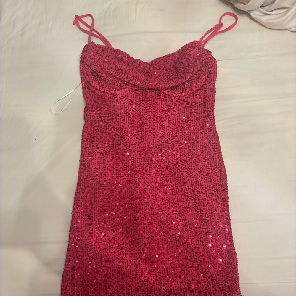 Hot pink Sequin Mini Dress
